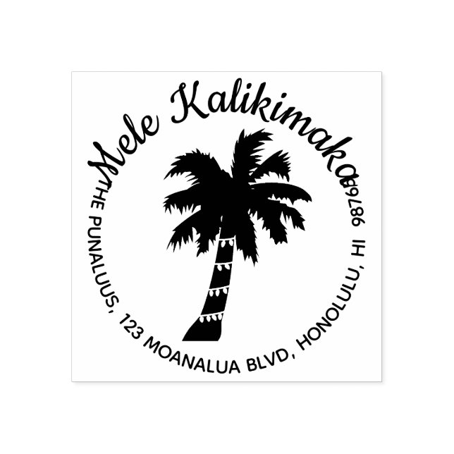 Caucho Mele Kalikimaka Personalizado de sello de goma de  (Impresión)