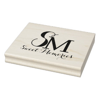 Caucho Monograma de nombre personalizado | Sello de cauch