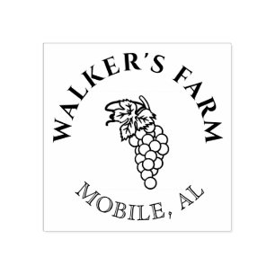 Caucho Monograma de uvas de bodega de época Sello