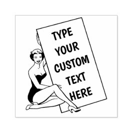 Caucho Mujer personalizable con sello de goma de Rótulo e