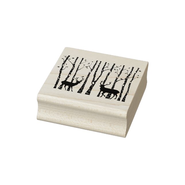 Caucho Navidades venados en bosques de abedul Sello de ar (Sello)