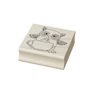 Caucho Noctámbulo con el sello de goma de la taza de caf