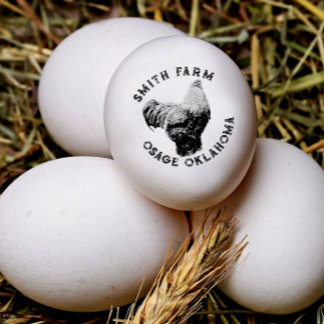 Caucho Nombre de la granja con sello de Huevo Brahma Hen