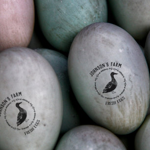 Caucho Nombre de la granja, pato Huevos frescos Sello