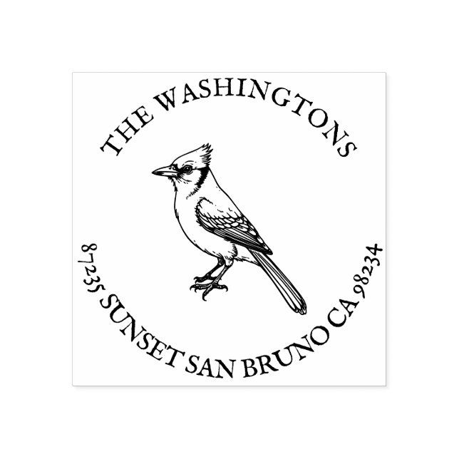 Caucho Nombre del sello de la dirección de retorno de Jay (Impresión)