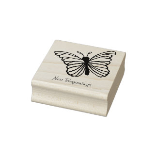 Caucho Nuevo Comienzo Mariposa Diseño Sello de goma