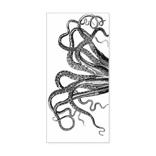 Caucho Octopus Tentacles Sello de arte maderero