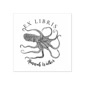 Caucho Otro sello de pulpo ex libris