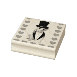 Caucho Pensando en ti sello de goma de madera