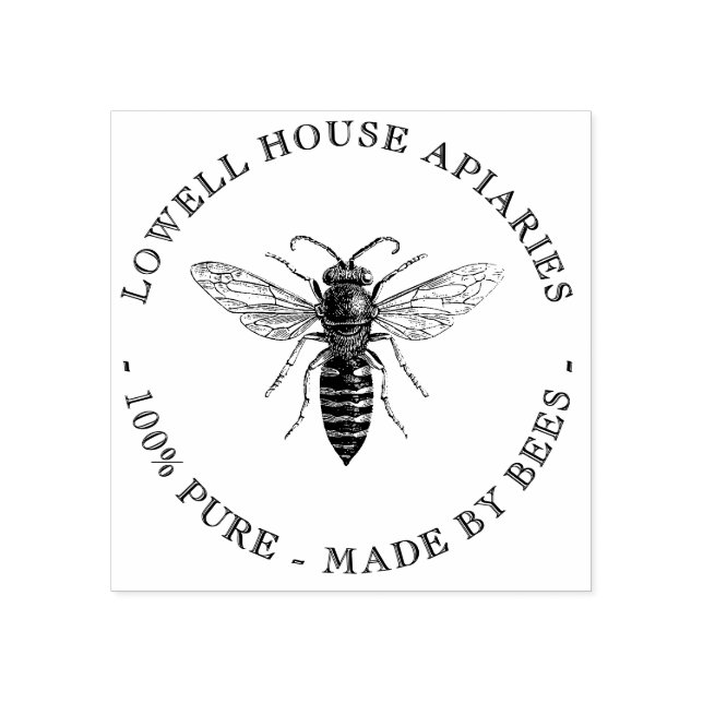Caucho Personalizado de beekeeper Apiaries elegante sello (Impresión)