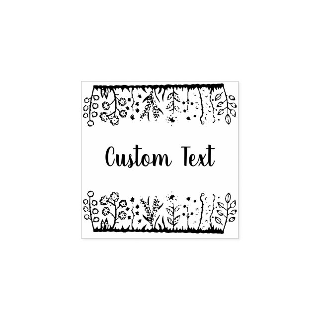Caucho Personalizado floral Sello de goma de texto (Impresión)