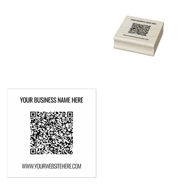 Caucho Personalizado QR Nombre de código sitio web Sello  (Sellado)
