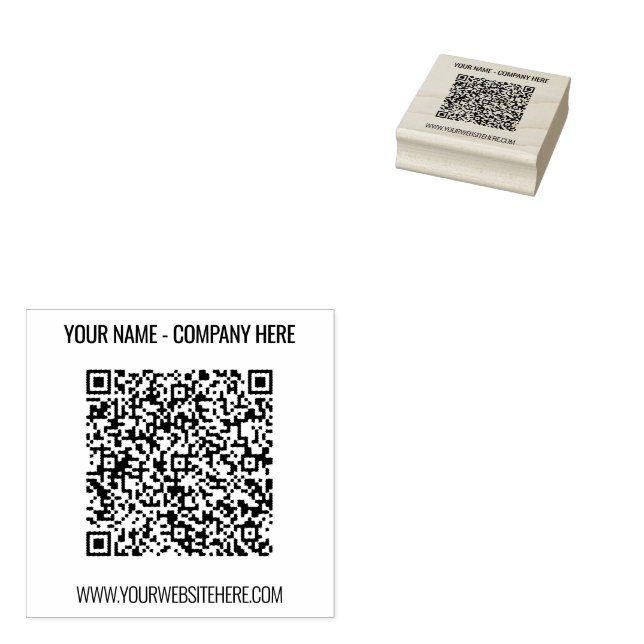 Caucho Personalizado QR Nombre de código sitio web Sello  (Sellado)