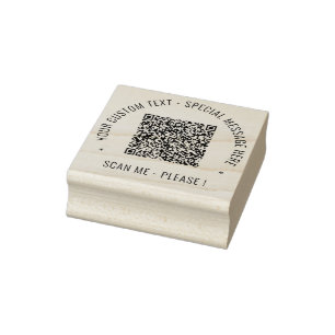 Caucho Plantilla de sello de goma de código QR y texto pe