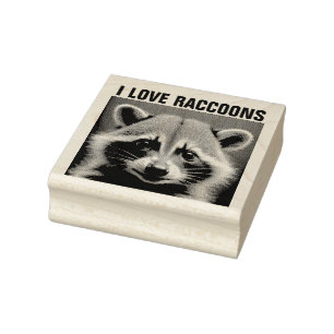 Caucho RACOÓN 'ME ENCANTAN LOS RACCOONES' Sello de goma d