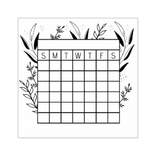 Caucho Rastreador de hábitos mensuales, sello de calendar