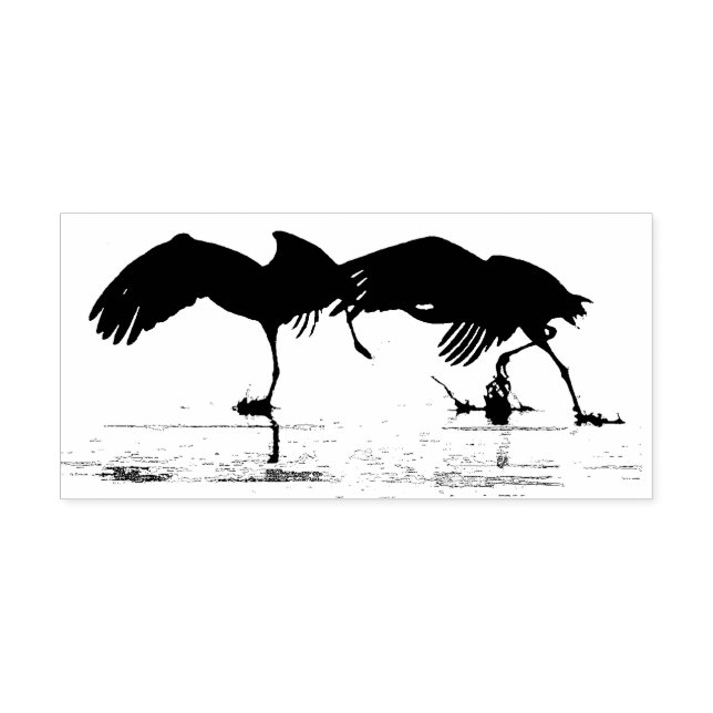 Caucho Sandhill Crane Birds Wildlife Animales Sello de ma (Impresión)