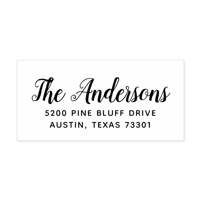 Caucho Script de moda | Sello de goma de dirección de dev (Impresión)