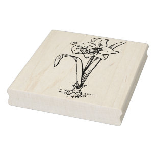 Caucho Sello artístico de la línea floral de Amaryllis