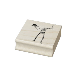 Caucho Sello artístico de silueta de esqueleto sin cabeza