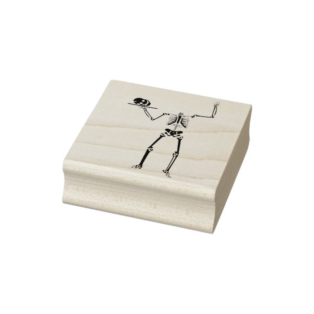 Caucho Sello artístico de silueta de esqueleto sin cabeza (Sello)