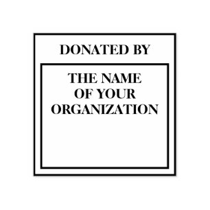 Caucho Sello cuadrado de donación de libros