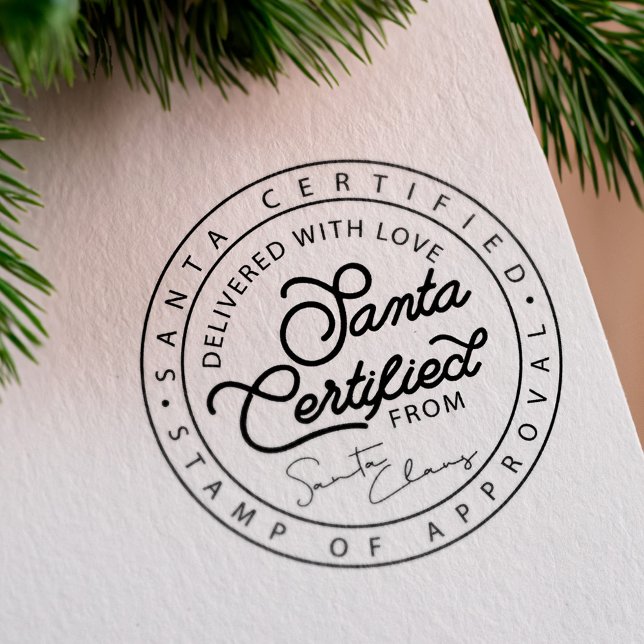 Caucho Sello de aprobación de entrega certificada de Sant (Santa Claus Certified Delivery Approval Seal Rubber Stamp)