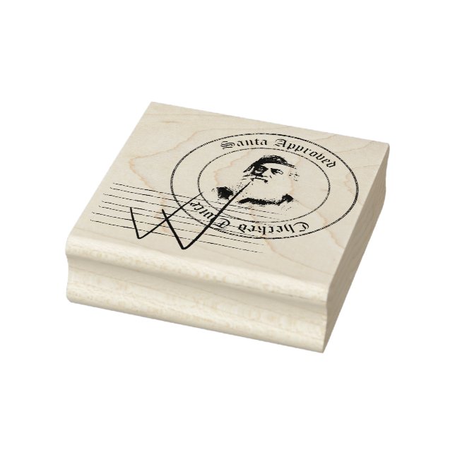 Caucho Sello de aprobación de Santa Claus verificado dos  (Sello)