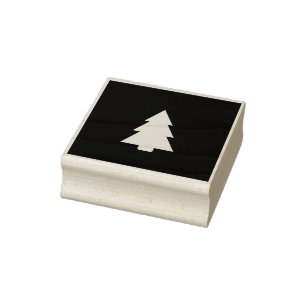 Caucho sello de árbol de Navidad invertido
