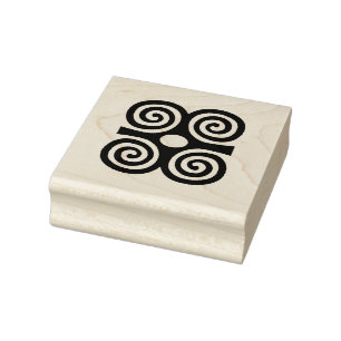 Caucho Sello de arte Adinkra de madera - Fuerza y Humilda