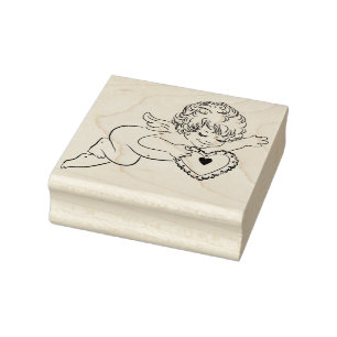 Caucho sello de arte angel cherub
