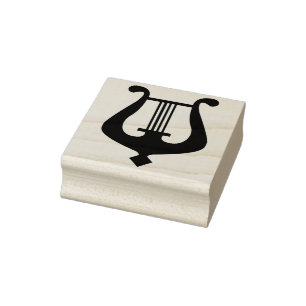 Caucho sello de arte angel harp