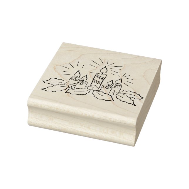 Caucho Sello de arte con velas de navidades (Sello)