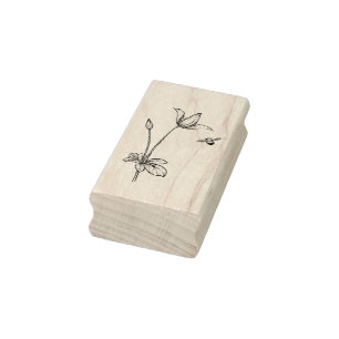 Caucho Sello de arte de abejas y flores