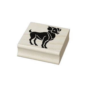Caucho sello de arte de aries ram zodiac