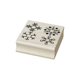 Caucho sello de arte de copos de nieve
