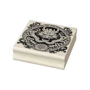 Caucho sello de arte de dragón ornamental