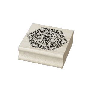 Caucho sello de arte de flor nouveau