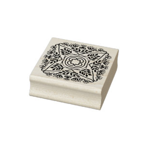 Caucho sello de arte de flor nouveau