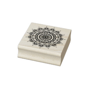 Caucho sello de arte de flor nouveau
