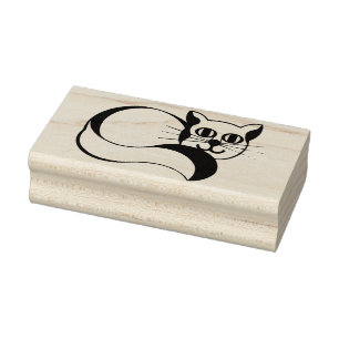 Caucho sello de arte de gatitos felices