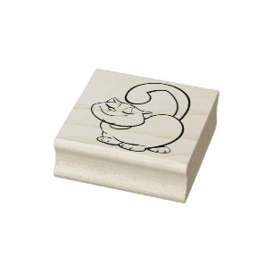 Caucho sello de arte de gato gordo