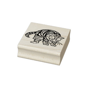 Caucho sello de arte de gato y botas