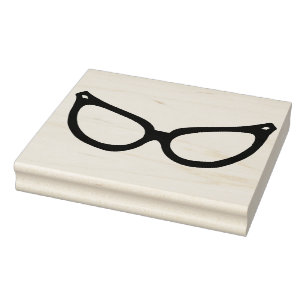 Caucho Sello de arte de goma de gafas retro de los años 1