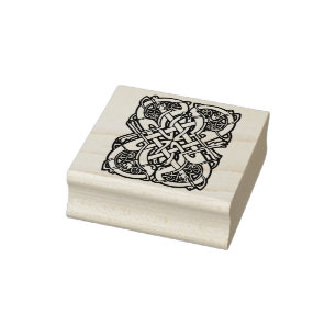 Caucho Sello de arte de ilustracion de animales celtas