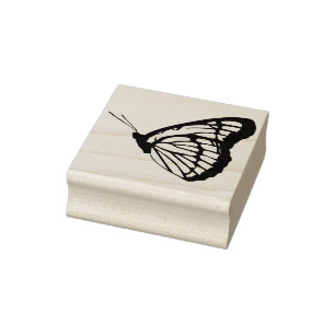 Caucho sello de arte de ilustracion de mariposa