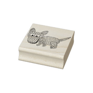 Caucho Sello de arte de ilustracion de momia de perro