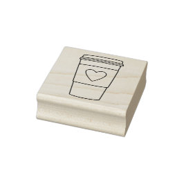 Caucho Sello de arte de la Copa de Café de papel