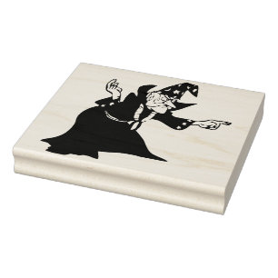 Caucho Sello de arte de la silueta del asistente mágico