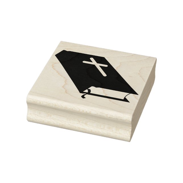 Caucho Sello de arte de la silueta del libro de la biblia (Sello)